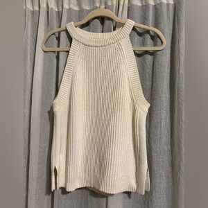 Madewell Off-White Ribbed Knit Top